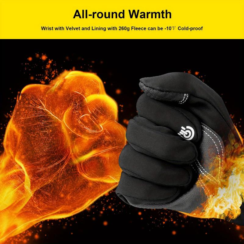 2 Pairs Outdoor Warm Gloves Autumn And Winter Gloves, Riding Sports Windproof And Waterproof Full Finger Skiing Cold And Slip Resistant Gloves