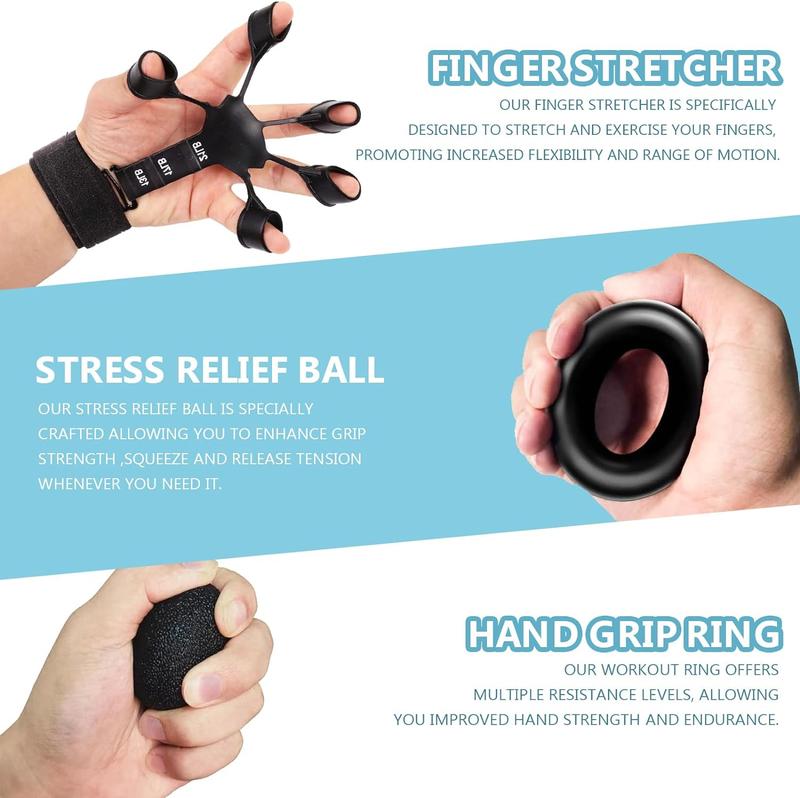 Hand Grip Strengthener Kit (5 Pack) Forearm Grip FitBeast Adjustable Resistance Hand Gripper, gripper ,forearm veins, Finger Exerciser, Finger Stretcher, Grip Ring Stress Relief Grip Ball For Athletes, Portable Home Gym Hand Strength Training Tool