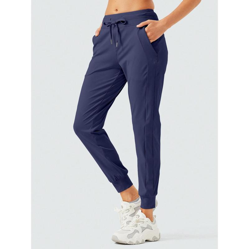 Women's Joggers Pants Athletic Drawstring Jogging Running Track High Waisted Workout Sweatpants With Zipper Pockets