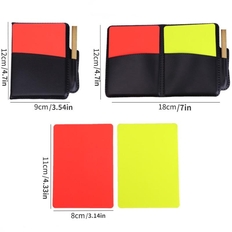 1 Set Sport Football Soccer Referee Wallet Notebook With Red Card & Yellow Card & Pen, Referee Tool