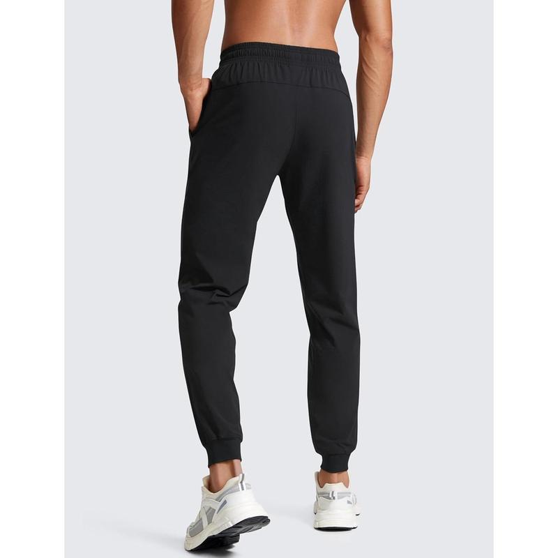 CRZ YOGA Athletic Joggers for Men Lightweight Water Resistant Outdoor Workout Pants with Zip Pockets