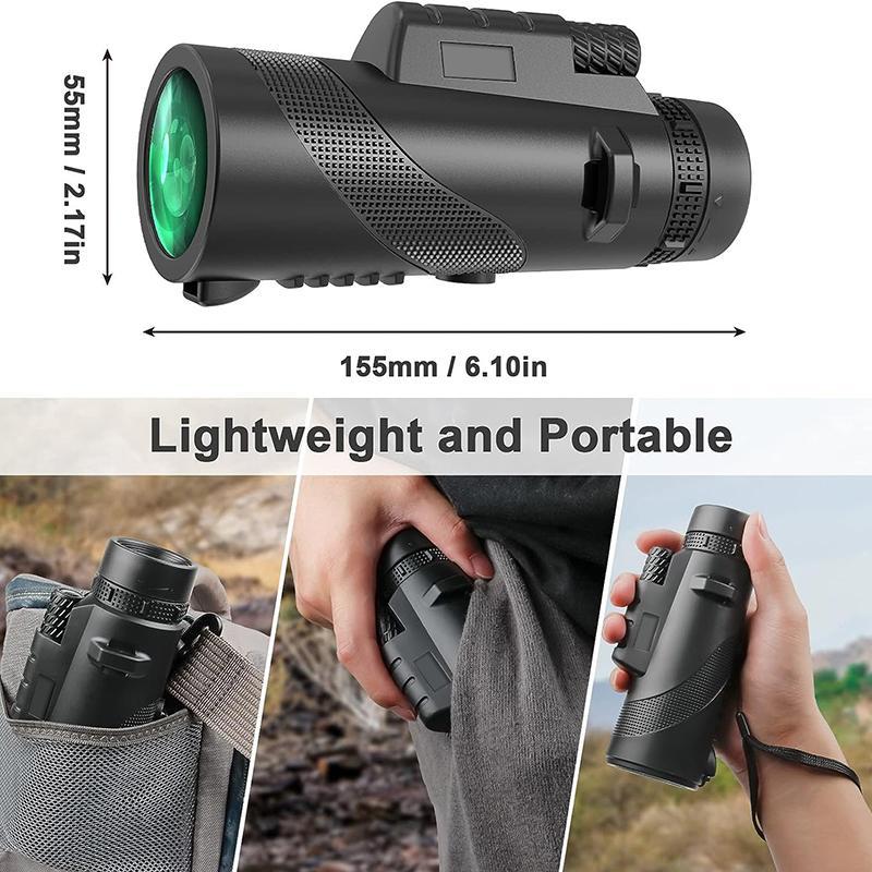 80x100 HD Compact Monocular, High Magnification Monocular Telescope, Suitable for Bird Watching, Hunting, Hiking, Camping and Wildlife Exploration