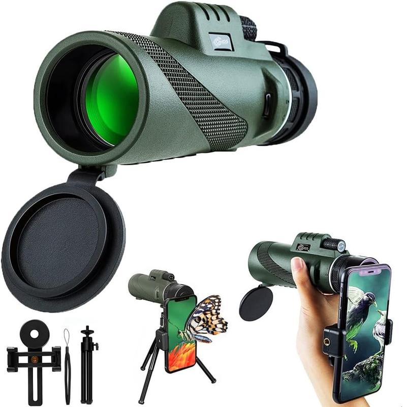 12x50 High Power Monocular Telescope with Smartphone Adapter Tripod Travel Bag, Larger Vision Waterproof Monoculars with BAK4 Prism & FMC Lens,for Bird Watching Hunting Hiking Camping