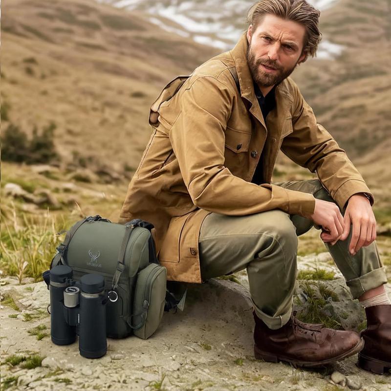 Binocular Harness Chest Pack: Bino Case with Rangefinder Pocket for Hunting Birdwatching and Hiking MOXULE