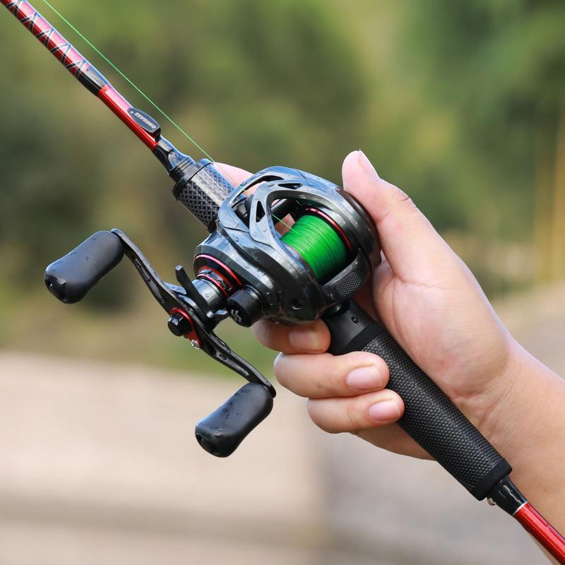 Sougayilang Baitcasting Fishing Rod and Reel Combo, Medium Low Profile with SuperPolymer Handle，outdoors fishing supplies