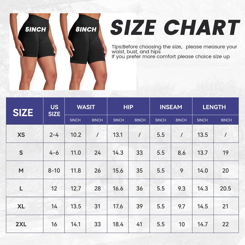 VICONOW Workout 5 8 Inch Shorts for Women - 3 Pack High Waist Tummy Control Bike Shorts for Gym Workout Athletic Running Yoga