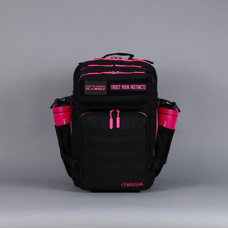 45L Backpack Black Neon Pink