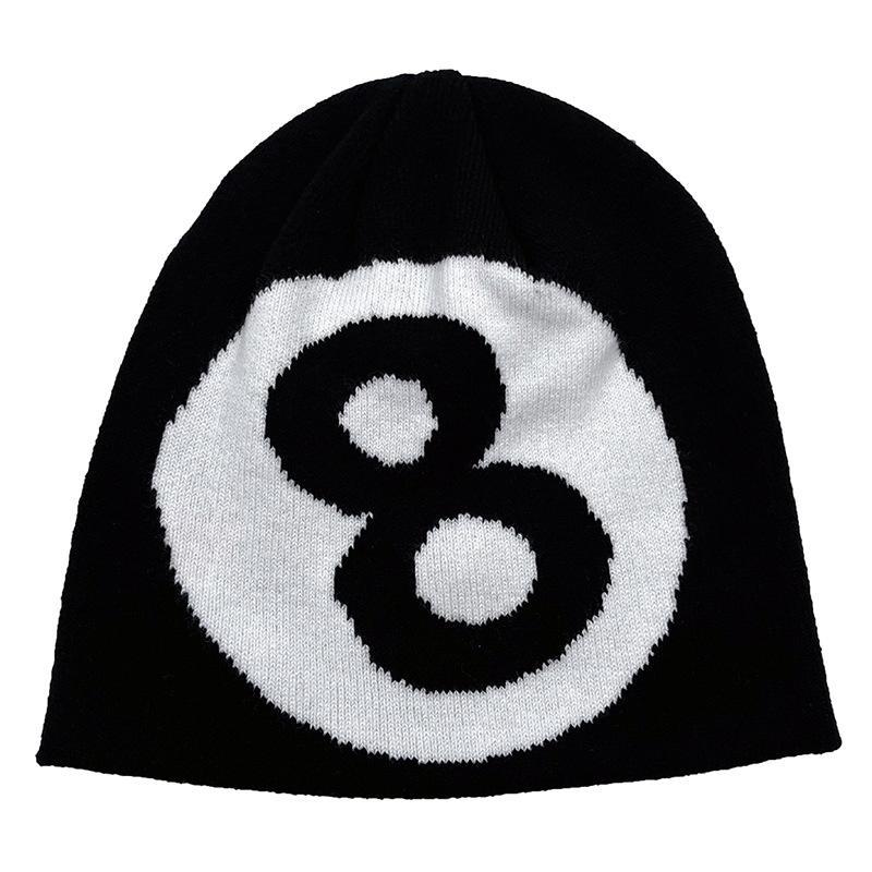 Number 8 Design Beanie Hats for Gifts, Winter Warm Outdoor Sports Hat for Boyfriend Gifts, Fashionable Outdoor Cycling Hats for Men & Women Gifts for Her, Men Gifts, Gym Accessories