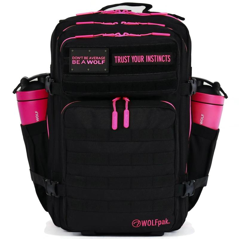 45L Backpack Black Neon Pink