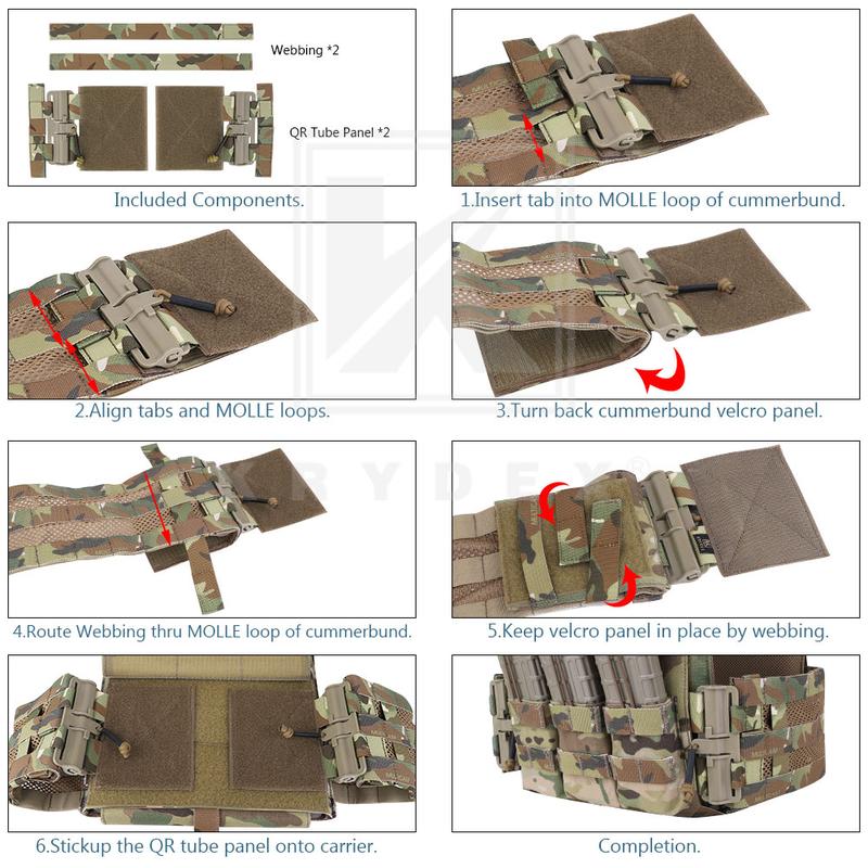 KRYDEX Quick Release Cummerbund Adapter QD Buckle Set for JPC CPC AVS LBT6094 etc 3 Band Molle Cummerbund Plate Carrier Vest 1 Pair