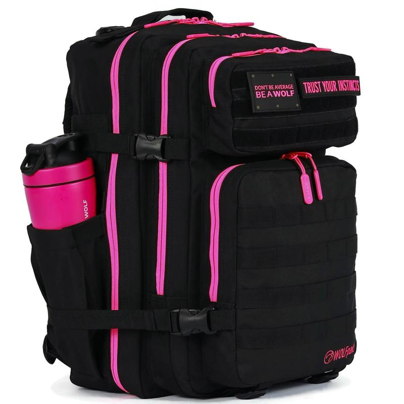 45L Backpack Black Neon Pink