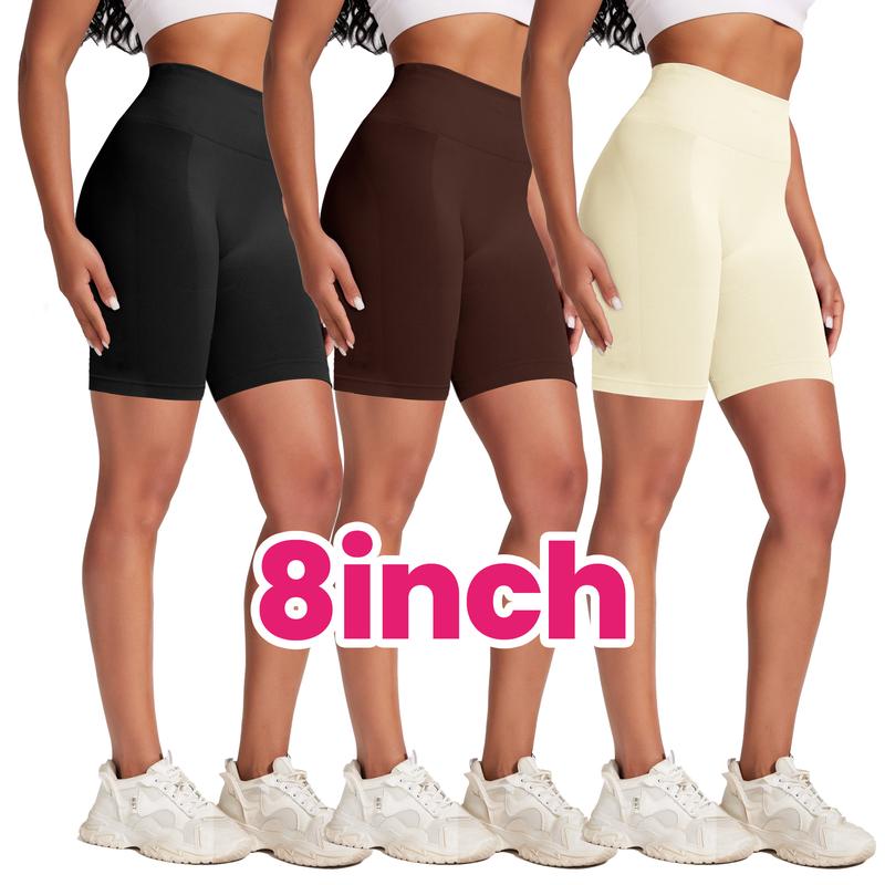 VICONOW Workout 5 8 Inch Shorts for Women - 3 Pack High Waist Tummy Control Bike Shorts for Gym Workout Athletic Running Yoga