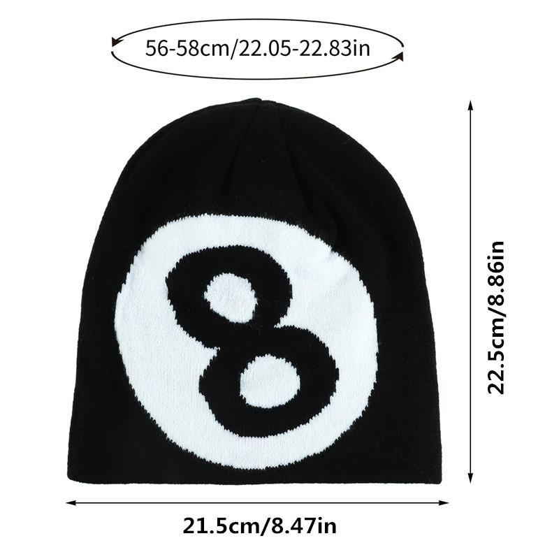 Number 8 Design Beanie Hats for Gifts, Winter Warm Outdoor Sports Hat for Boyfriend Gifts, Fashionable Outdoor Cycling Hats for Men & Women Gifts for Her, Men Gifts, Gym Accessories