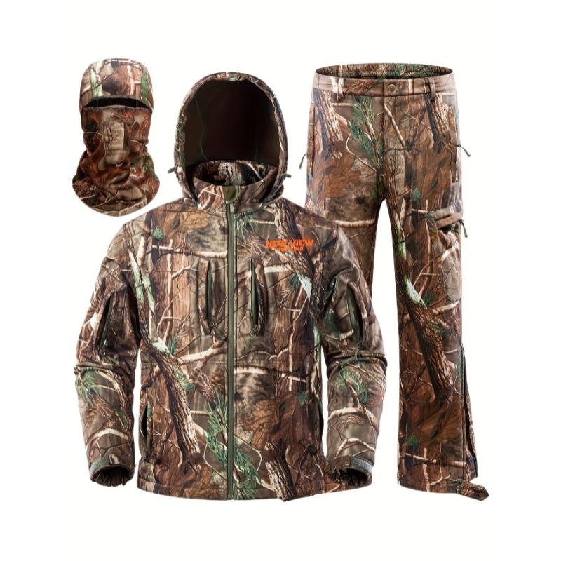 Ultimate Camo Hunting Outfit - Fleece-Lined, Water-Resistant, Warm Winter Jacket and Pants for Deer, Duck, and Bow Hunts - Perfect for Men's Outdoor Adventures