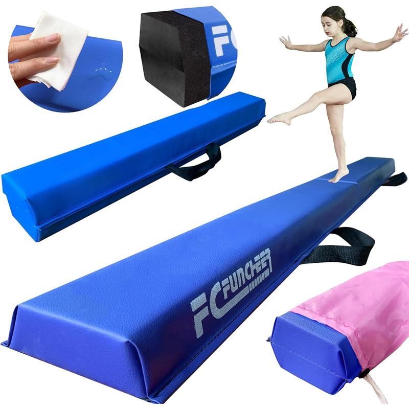 6FT 9FT Folding Balance Beam for - Gymnastics  Floor Beam,Anti-Slip Bottom with Carrying Bag, Faux Suede Covered,Gymnastics Equipment for Home