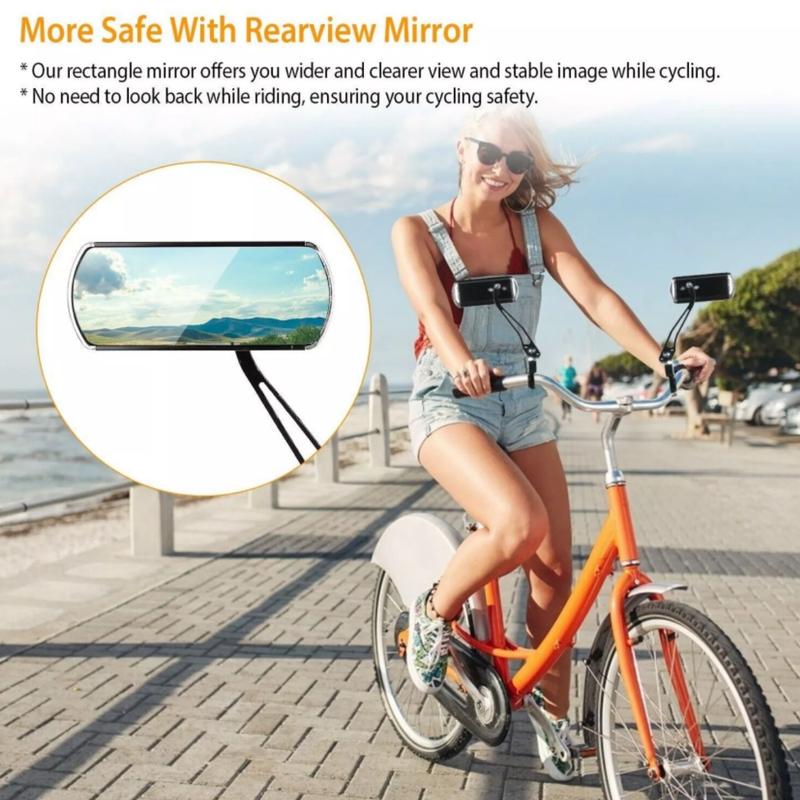 1 Pair Bike Bicycle Rear View Mirror Glass Replacement, Left Right Cycling Aluminum Set Universal For 1