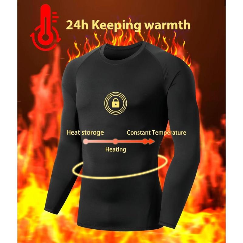 5 or 4 Pack Men's Thermal Compression Shirt Fleece Lined Long Sleeve Athletic Base Layer Cold Weather Gear Workout Top