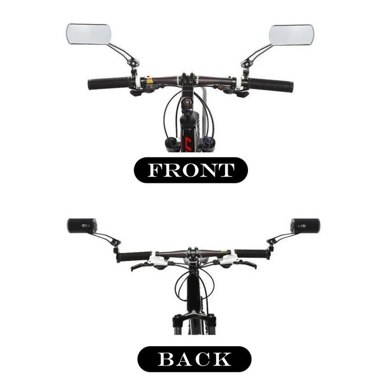 1 Pair Bike Bicycle Rear View Mirror Glass Replacement, Left Right Cycling Aluminum Set Universal For 1