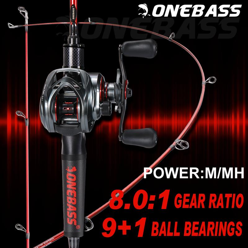 Sougayilang Baitcasting Fishing Rod and Reel Combo, Medium Low Profile with SuperPolymer Handle，outdoors fishing supplies