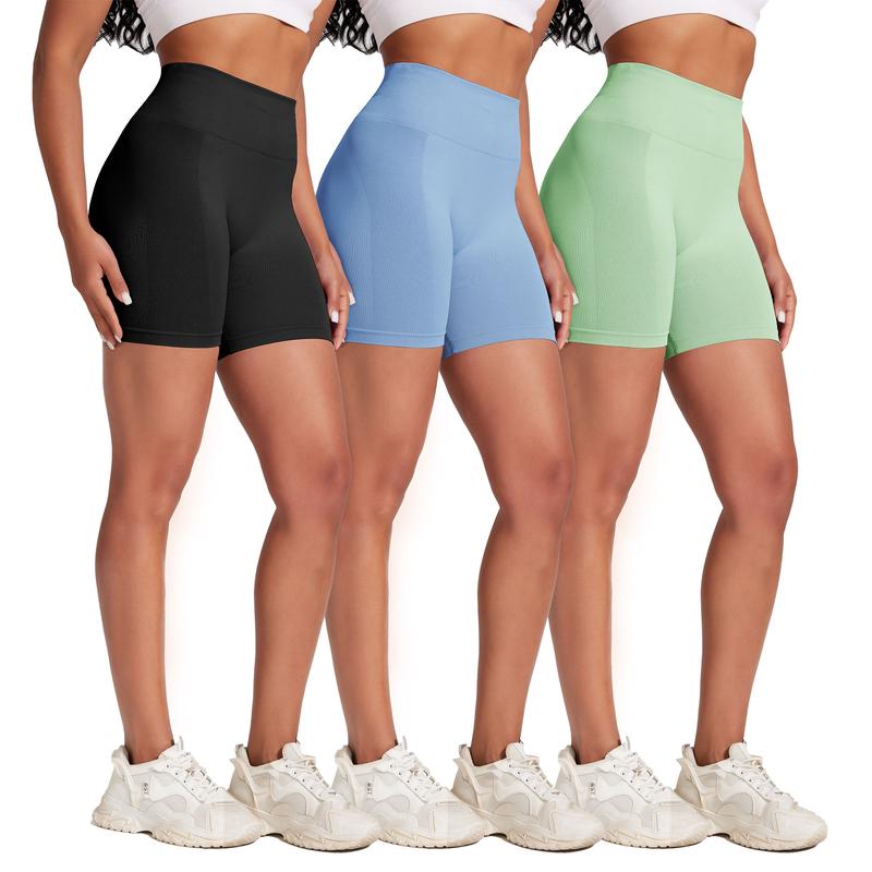 VICONOW Workout 5 8 Inch Shorts for Women - 3 Pack High Waist Tummy Control Bike Shorts for Gym Workout Athletic Running Yoga