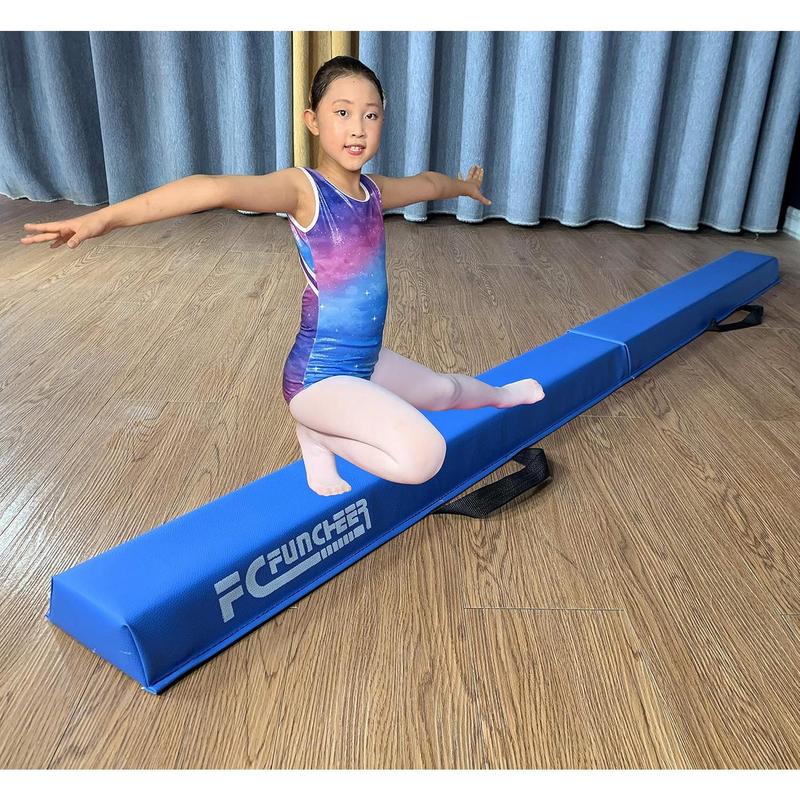 6FT 9FT Folding Balance Beam for - Gymnastics  Floor Beam,Anti-Slip Bottom with Carrying Bag, Faux Suede Covered,Gymnastics Equipment for Home