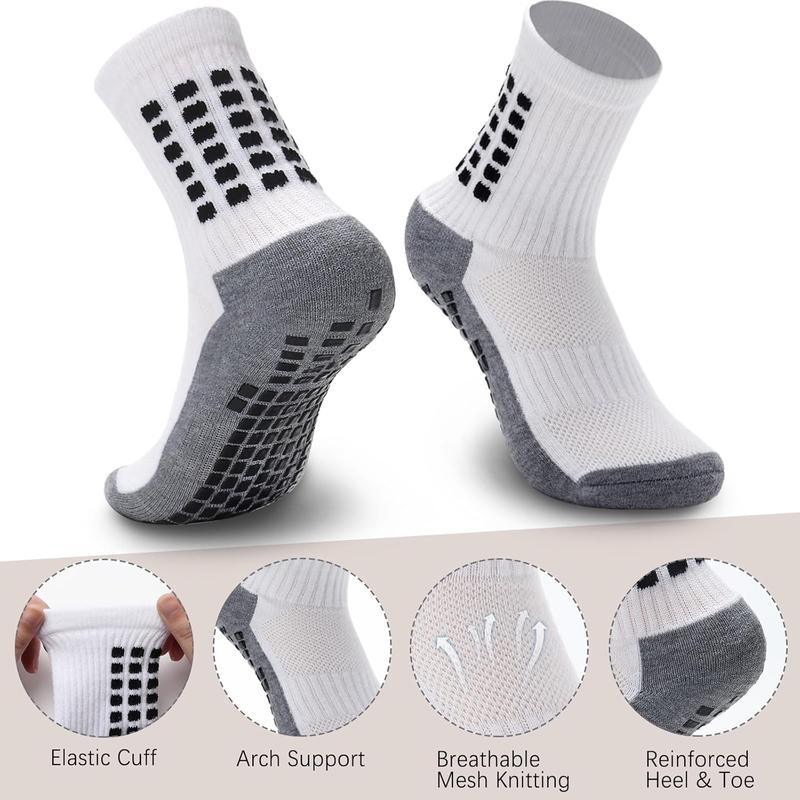 Ultrafun 6 Pairs Kids Soccer Socks with Grip Non Slip Football Athletic Socks for Kids Boys Girls 6-14 Years old soccer socks