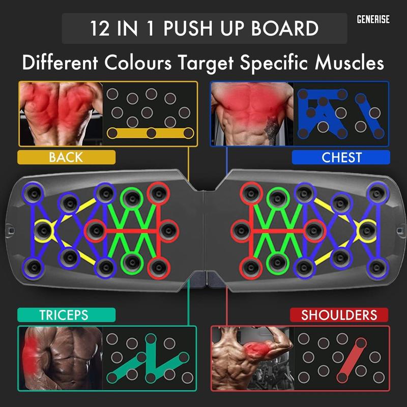 Foldable Push Up Board, Multifunctional Pushup Fitness Stand for Core Strength Training, Push Up Training Board with Body Sensor Counter, Stable Home Workout Equipment for Muscle Training push-up board Portable Foldable Multi-Functional Push-Up