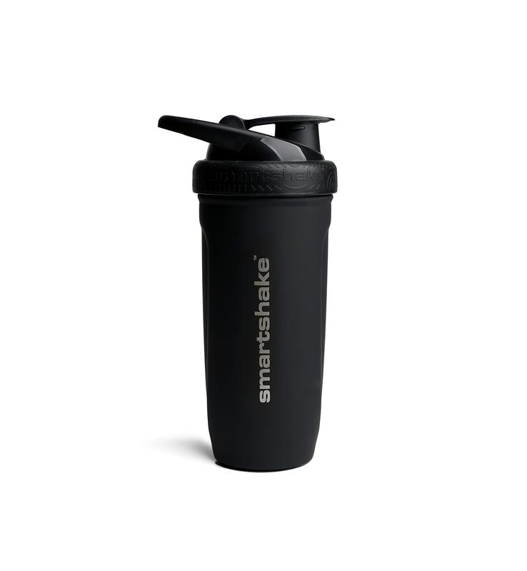 Stainless Steel Protein Shaker Bottle 900 ml | 30 oz - Leakproof Screw-on Lid, BPA Free, Unisex - Black