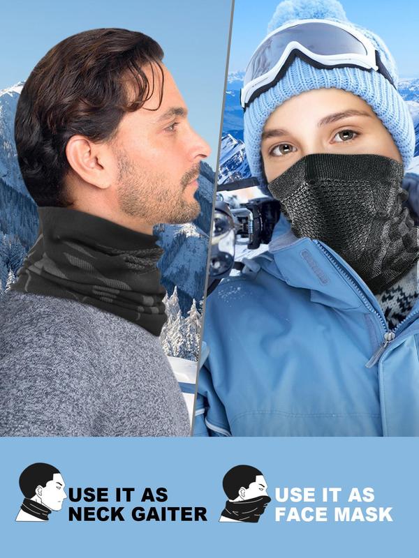 Unisex's Solid Color Face Covering, Breathable Windproof Neck Warmer, Face Covering for Cycling Skiing Hiking, Fashion Accessories for Fall & Winter