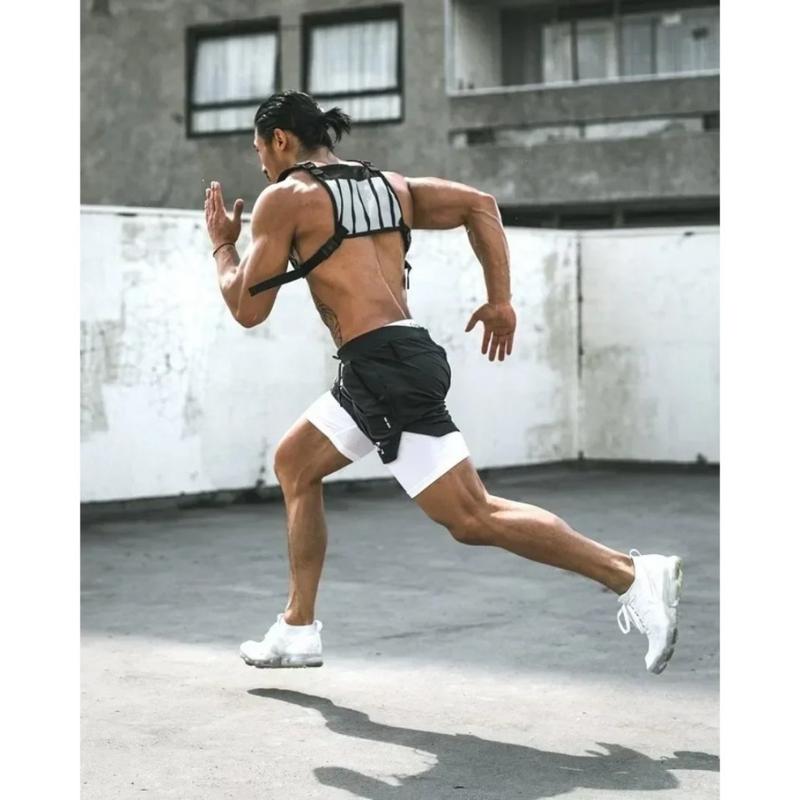 2 in 1 New anime 3D Quick Dry Shorts Running Training Joggers Fitness Gym Sports