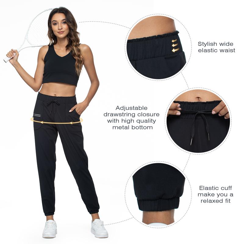 Haowind Joggers for Women with Pockets Elastic Waist Workout Sport Gym Pants Comfy Lounge Yoga Running Pants