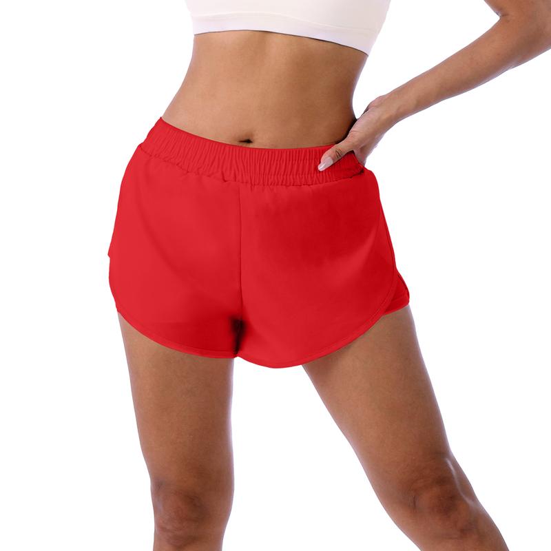 OVESPORT Gym Shorts with Pocket Womenwear,High Waisted Quidk-Dry Running Clothes Sporty Shorts , Elastic Summer Workout Shorts