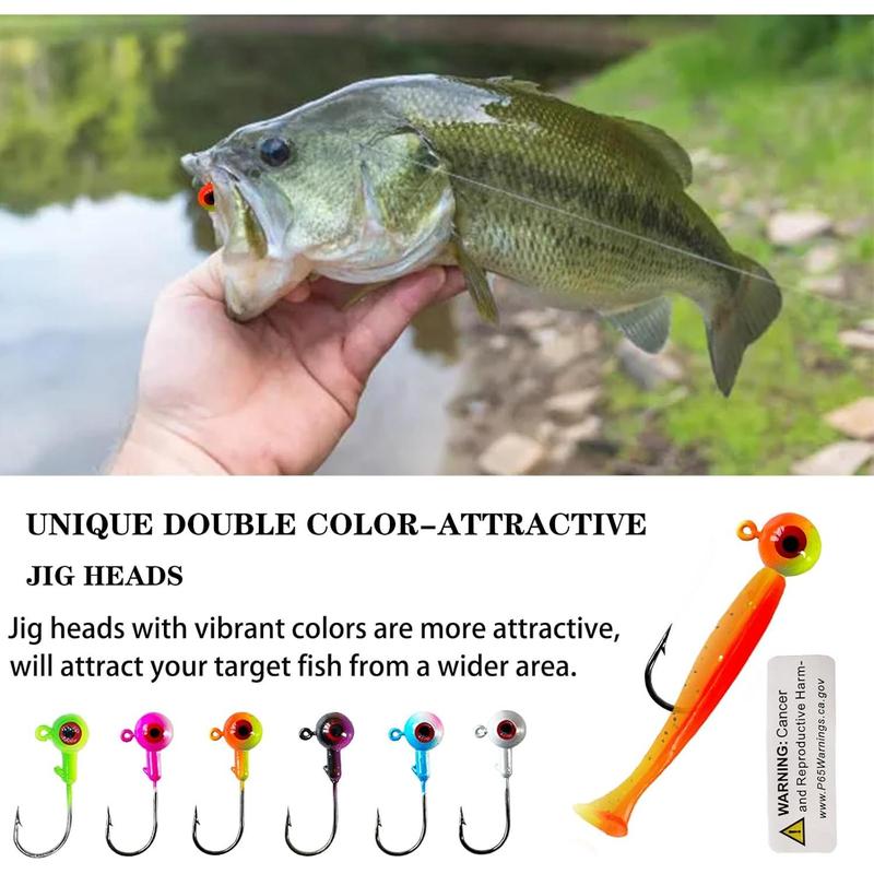 Round Crappie Jig Heads for Fishing,Fishing Lures Ball Heads,30 Swimbait Jig Heads for Bass Trout Walleye Striper Freshwater Saltwater 1 16oz 1 8oz 3 16oz