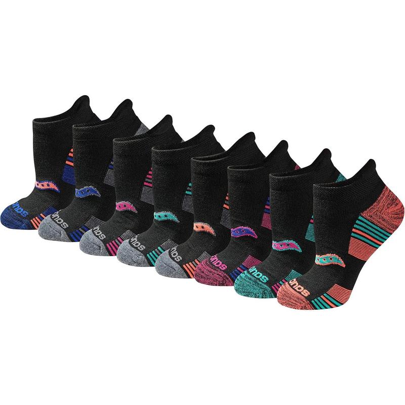 Women's heel strap sports socks, available in sizes S-L (8, 16, 24 pairs)