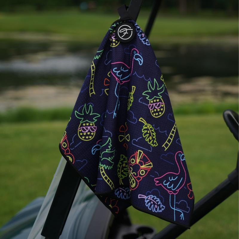 Fore Show Magnetic Golf Towel Premium Microfiber Waffle Custom Design Towel Super Absorbent Lightweight with Clip - Magnet for Golf Bags, Carts, or Clubs Gift Accessories for Men & Women golf towels