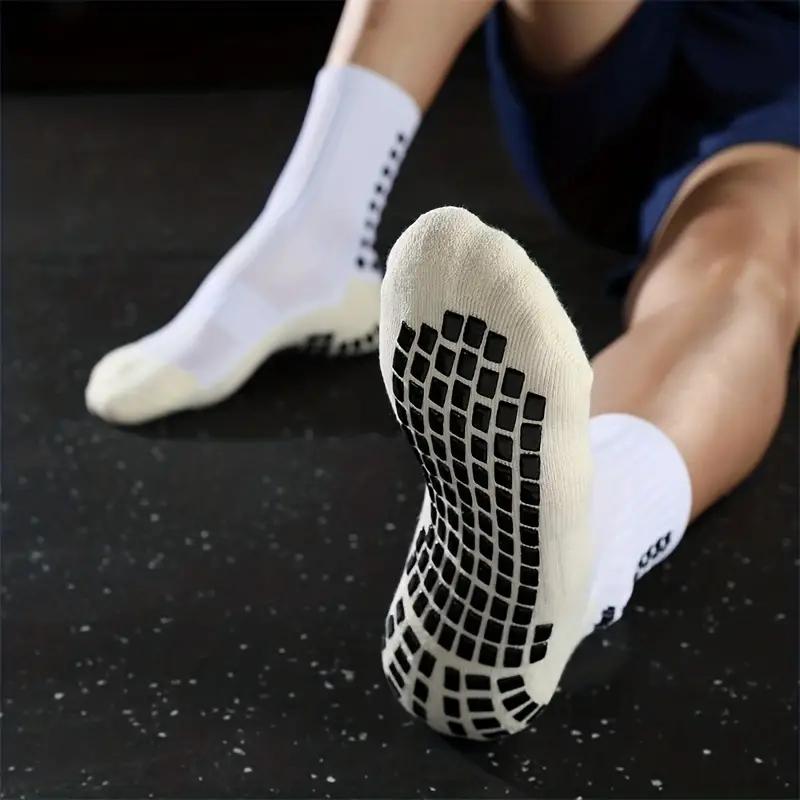 3 6 10 Pairs Soccer Socks, Breathable Cushioned With Non-Slip Silicone Grips, Mid-Calf Professional Training, For Outdoor Sports, Football Matches, Fitness Workouts