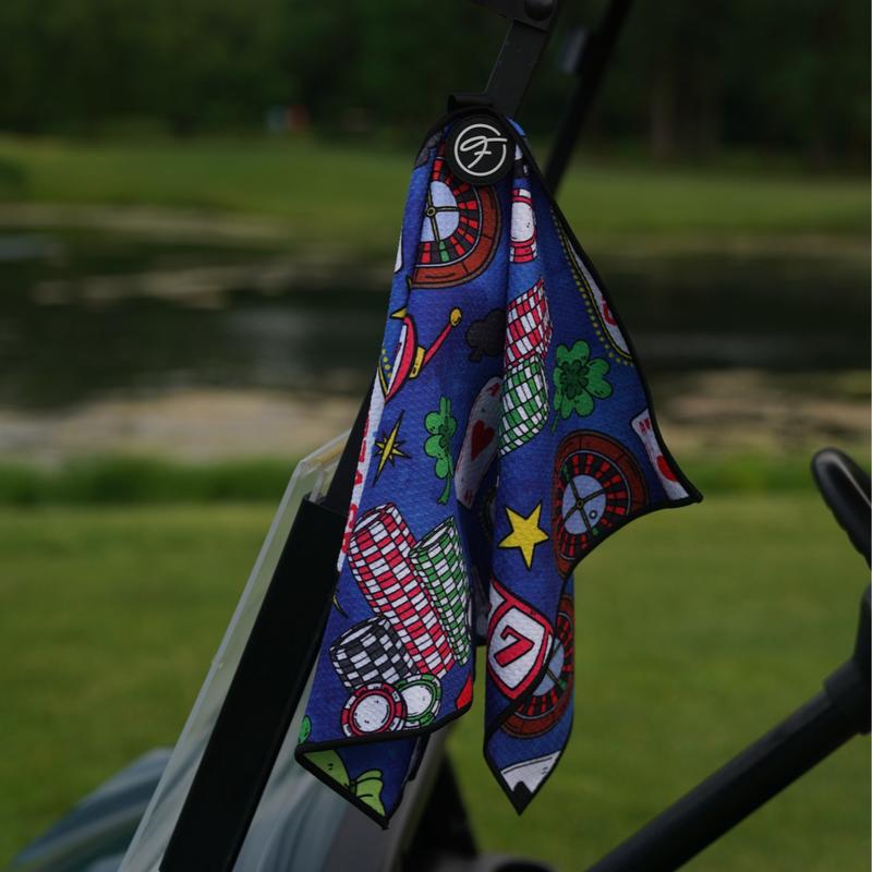 Fore Show Magnetic Golf Towel Premium Microfiber Waffle Custom Design Towel Super Absorbent Lightweight with Clip - Magnet for Golf Bags, Carts, or Clubs Gift Accessories for Men & Women golf towels