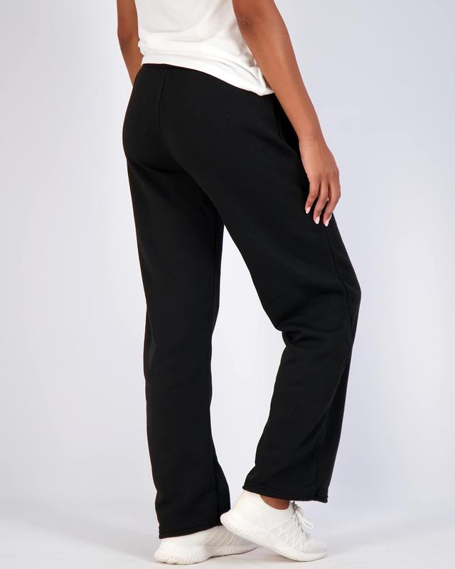 Real Essentials 3 Pack: Women's Relaxed Fit Fleece Open Bottom Sweatpants - Casual Athleisure (Available in Plus)