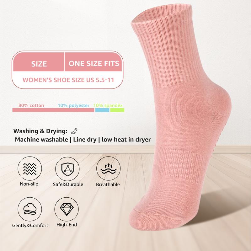 Ivyhouse Pilates Socks with Grips for Women - Non Slip Yoga Socks For Barre Ballet Dance Workout Gym Home Hospital 6Pairs