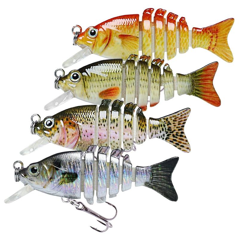 Truscend 2'' Micro Jointed Swimbait in Freshwater, Lifelike Tilapia Swimbait For Crappie Bass Trout, Top Stream Fishing Lures With Bill, Amazing Christmas Fishing Gifts For Men, Tiny Fishing Lures With Hand-Painting Craftsmanship