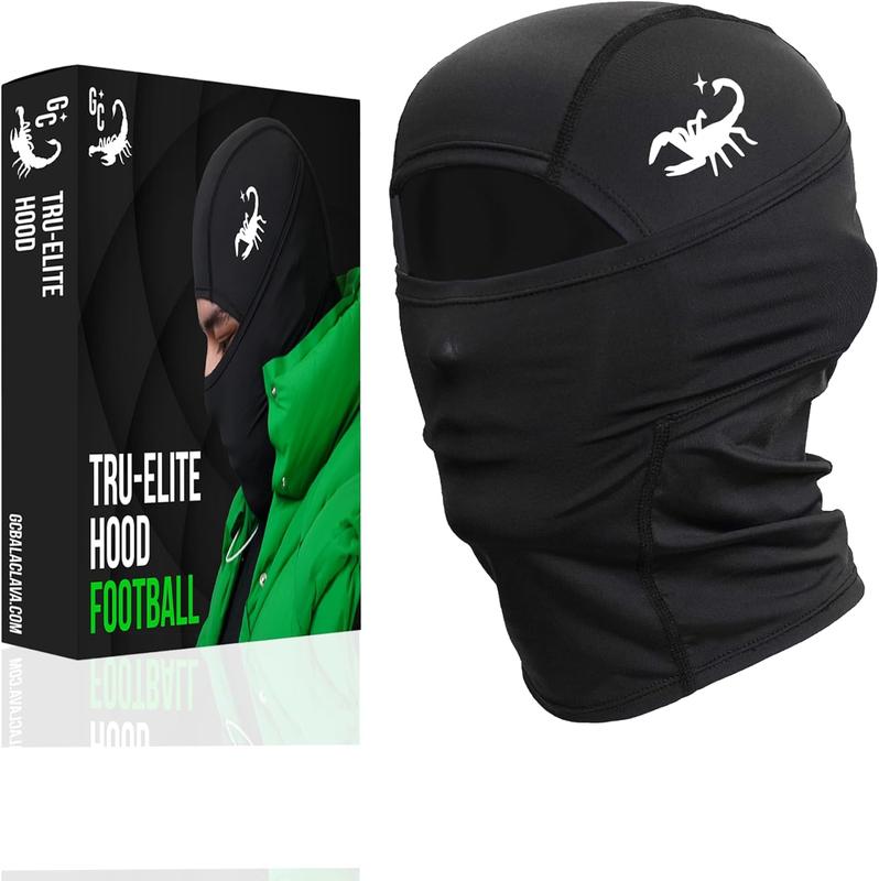 True Elite Adult Ski Mask Hyperwarm Hood Balaclava Balaclava Full Face, Lightweight, Windproof & Moisture Wicking Performance Black