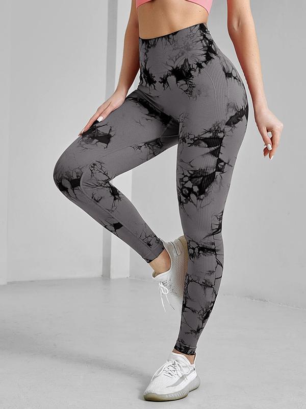 Tie-Dye Scrunch Booty Leggings – High Waist Seamless Gym Pants - 3 pairs