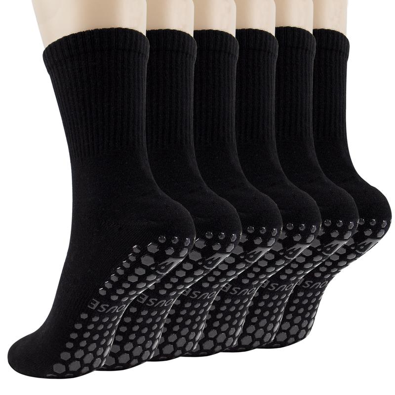 Ivyhouse Pilates Socks with Grips for Women - Non Slip Yoga Socks For Barre Ballet Dance Workout Gym Home Hospital 6Pairs