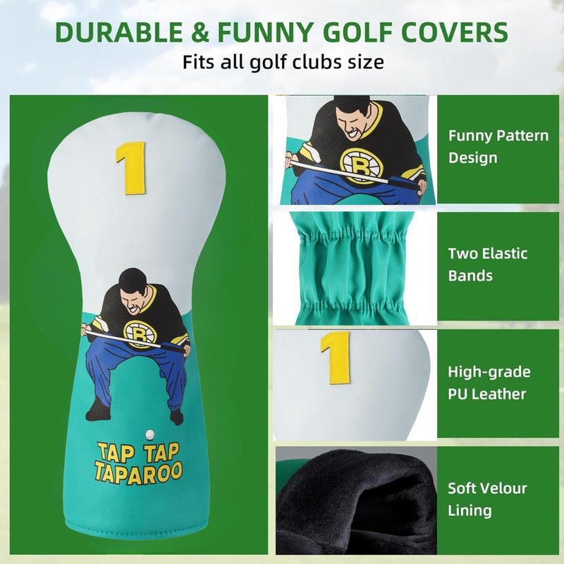 Funny Golf Club Protector, 1 Count Golf Club Head Cover, Golf Bag Accessory for Golf Lovers, Essential Golf Accessories for Men & Women