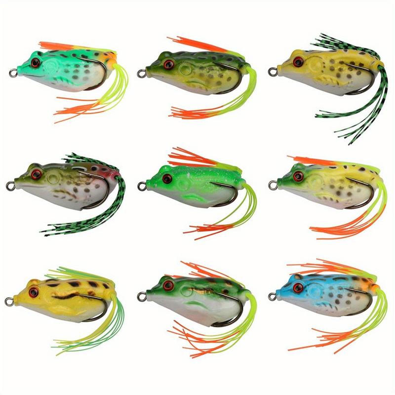 Frog Lure, Topwater Fishing Lure, 1 2 Sets Lifelike Artificial Soft Bait, Frog Fishing Crankbait Lures, Fishing Bait, Flyfishing, Fishing Equipment, Fisherman Fishing Lures, Gift for Fish Lovers