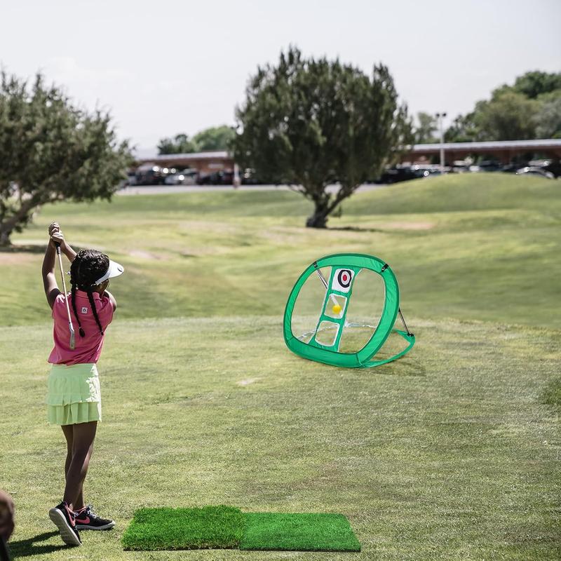 Pop Up Golf Chipping Net, Indoor Outdoor Golf Practice Net with 12  Balls, Hitting Mat and Golf Tee Combo, Golfing Target Net for Accuracy and Swing Practice