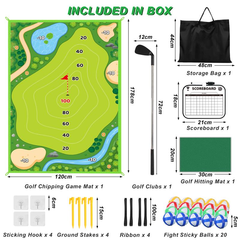 deAO Golf Chipping Game Set, Golf Clubs Set with Golf Hitting Mat, Golf Practice Mat Kits Indoor Outdoor Backyard Garden Party, (39