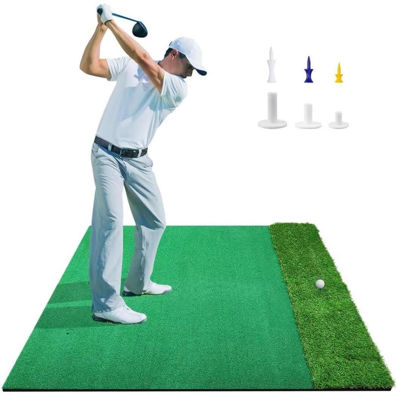 Golf Practice Mat, 5x4ft Artificial Dual-Turf, Outdoor & Indoor Hitting Mat for Backyard Driving and Chipping Training