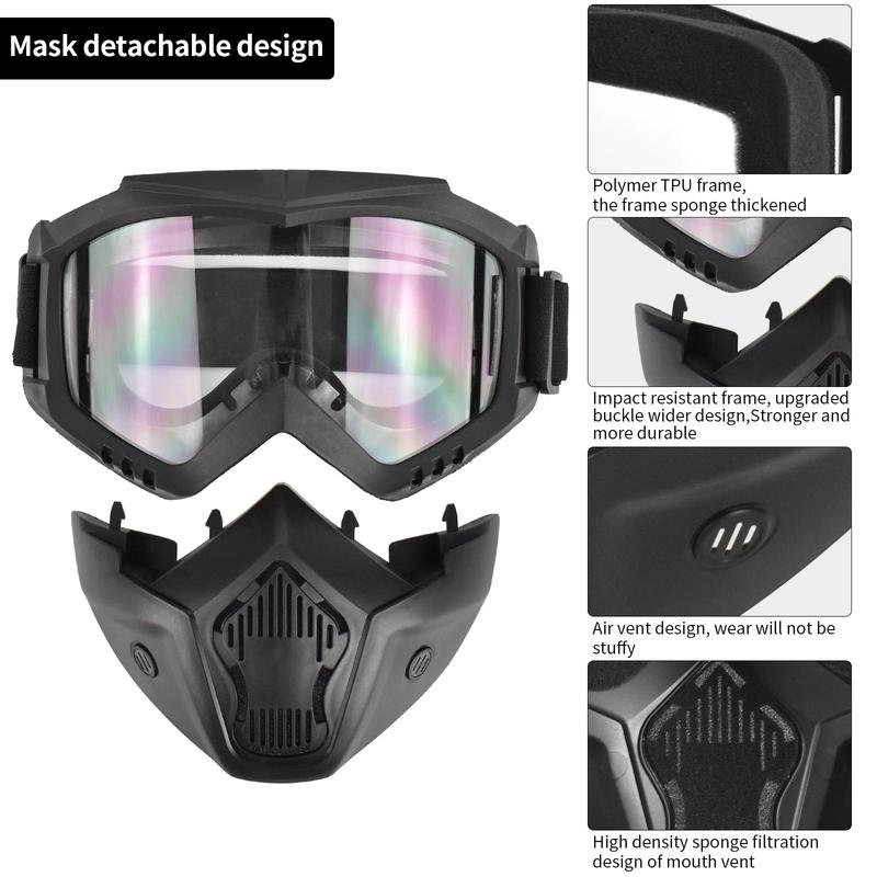 Mask with Elastic Strap, High Clearance Enhanced Lens Mask, Outdoor Cycling Mask for Men & Women