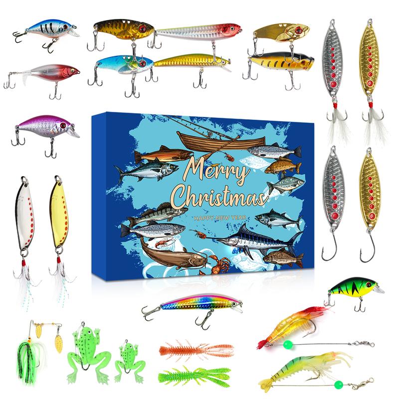 2024 Christmas Gifts for fishing lovers:Countdown to Christmas with 24 Packs of Premium Topwater Lures-The Perfect Christmas Gift for Anglers,Fishermen,and Fishing Enthusiasts of All Ages!Christmas Deals,Cyber Monday White Elephant Gift